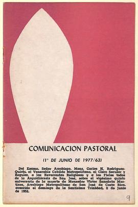 Cartas Pastorales de Carlos Humberto Rodríguez Quirós, IV Arzobispo de San José (1976-1977)