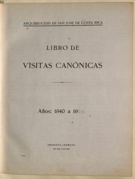 Libro de Visitas Pastorales número 8: Visitas de Víctor Manuel Sanabria, II Arzobispo de San José...