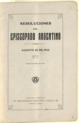 Resoluciones del Episcopado de Argentina