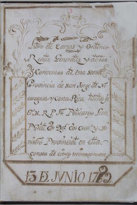 Libro de cargo y data de la Orden Tercera de San Francisco en San Bartolomé de Barva